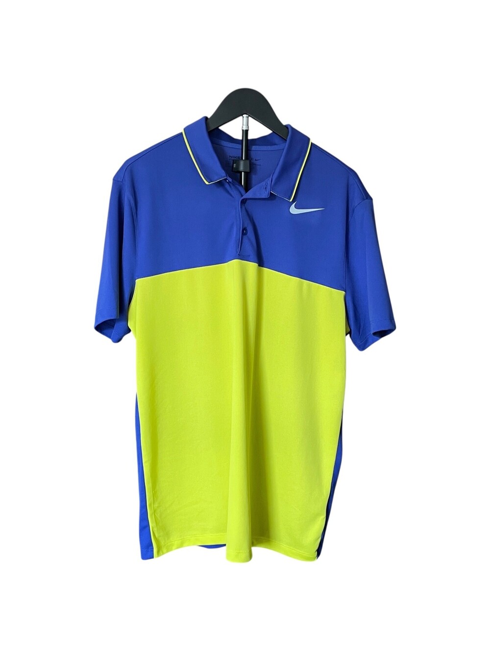 Nike Golf Standard Dri-Fit Blue & Yellow Polo Men's Size XL